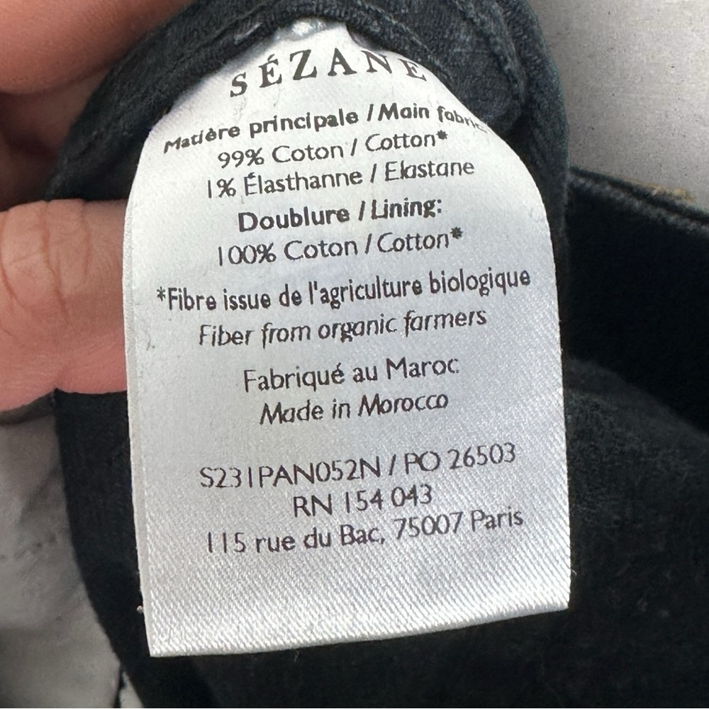 Sezane Jeans Womens Size 28 Wide Leg French Denim Minimalist Stretch Le Crop 38 - Picture 9 of 16